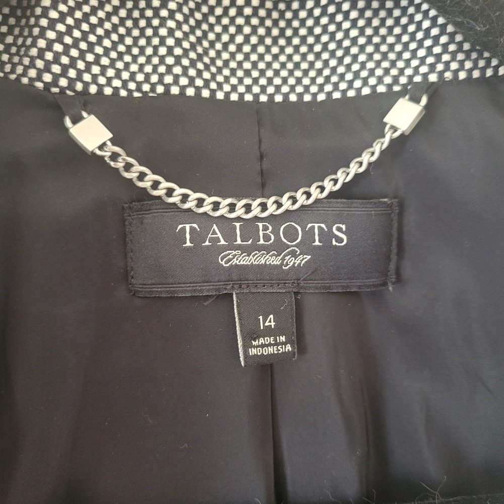 Talbots Single Button Micro Checked Jacket Womens… - image 6